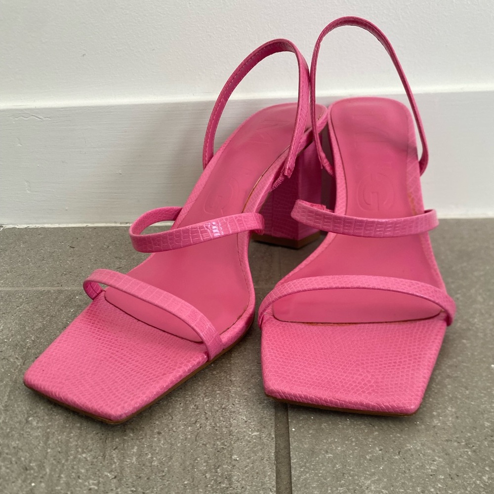 MNG (Mango) pink strappy heeled sandals, EU 38